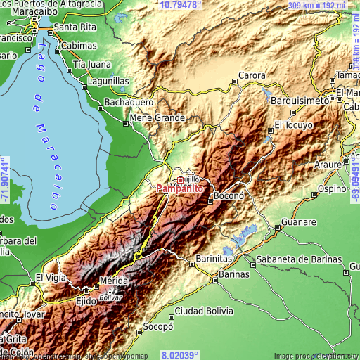 Topographic map of Pampanito