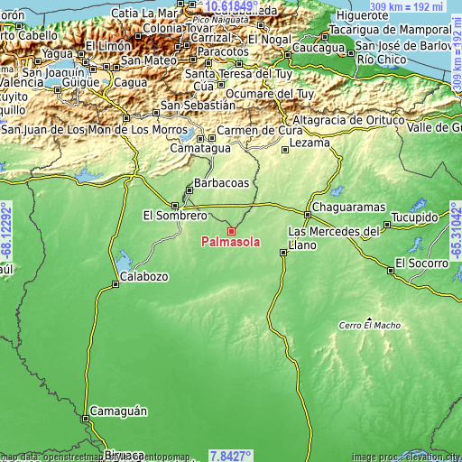 Topographic map of Palmasola