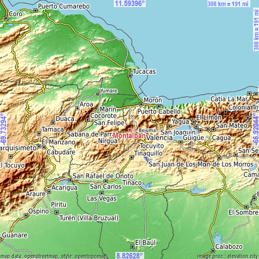 Topographic map of Montalbán