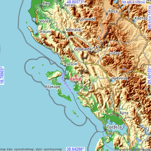 Topographic map of Markat