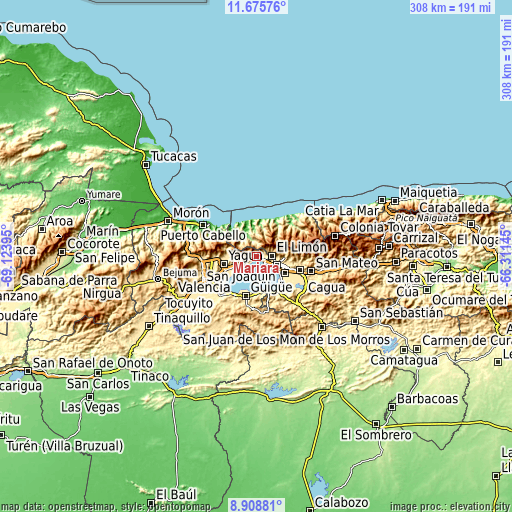 Topographic map of Mariara