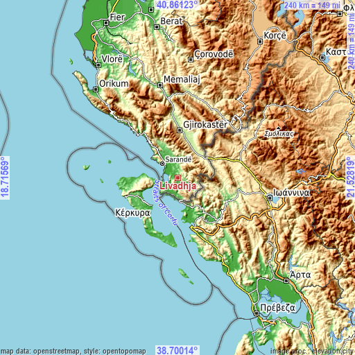 Topographic map of Livadhja