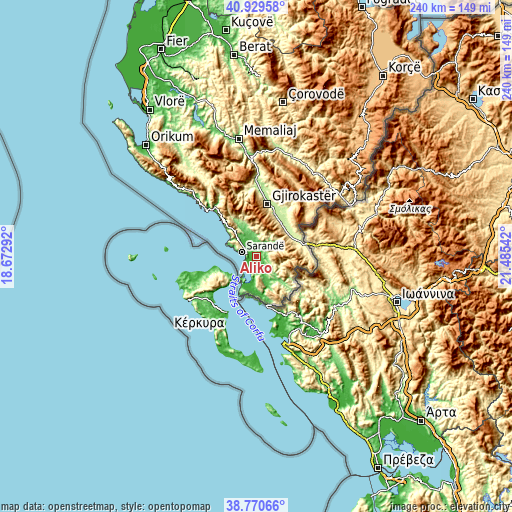 Topographic map of Aliko