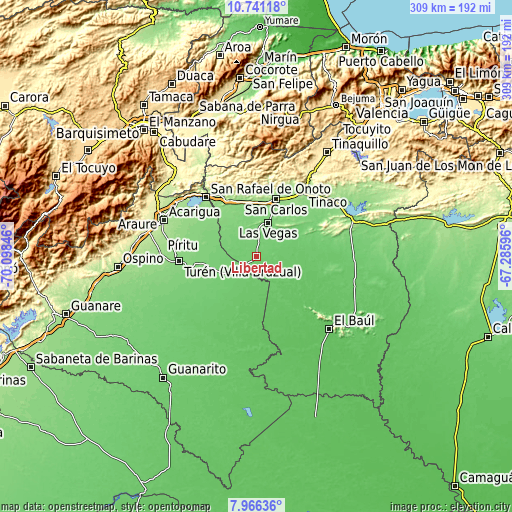 Topographic map of Libertad