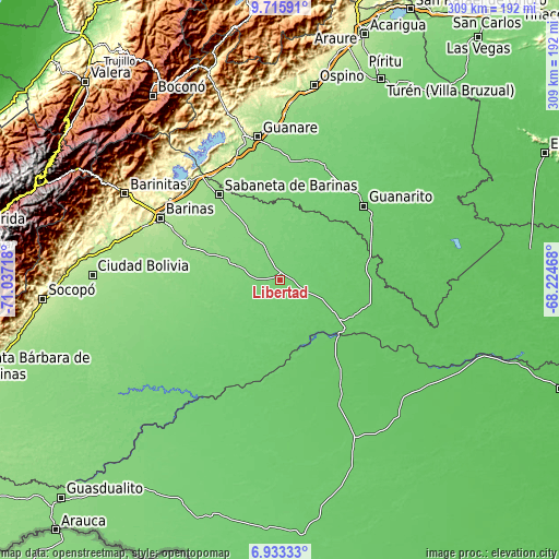 Topographic map of Libertad