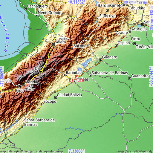 Topographic map of La Yuca