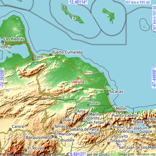 Topographic map of Jacura