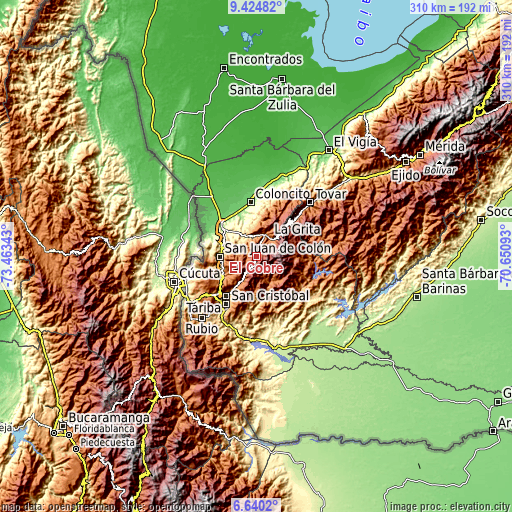 Topographic map of El Cobre