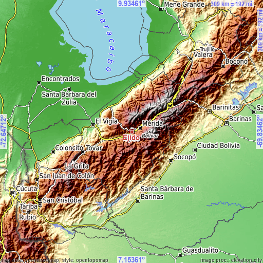 Topographic map of Ejido