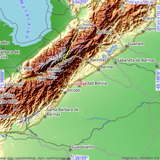 Topographic map of Curbatí