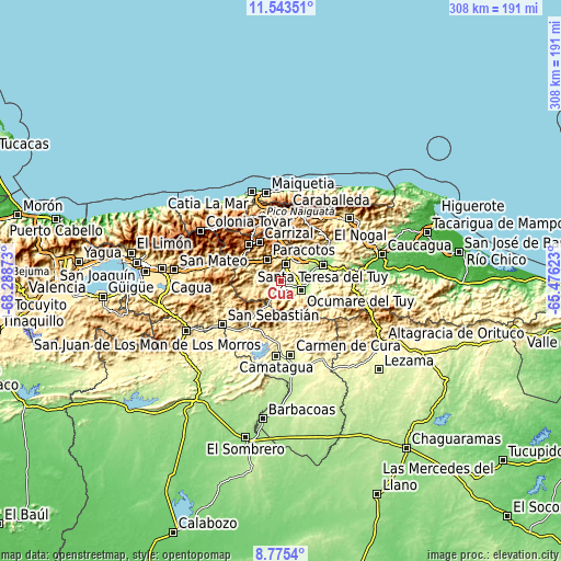 Topographic map of Cúa
