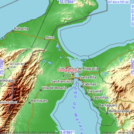 Topographic map of Concepción