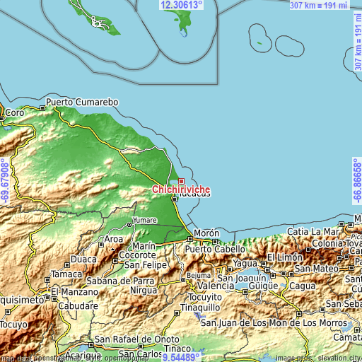 Topographic map of Chichiriviche