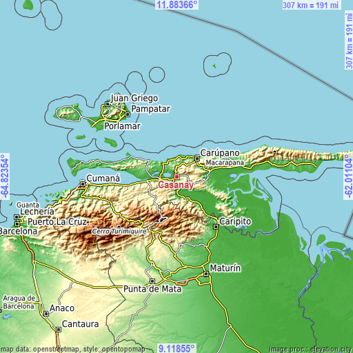 Topographic map of Casanay