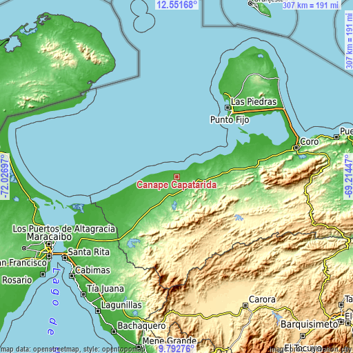 Topographic map of Canape Capatárida
