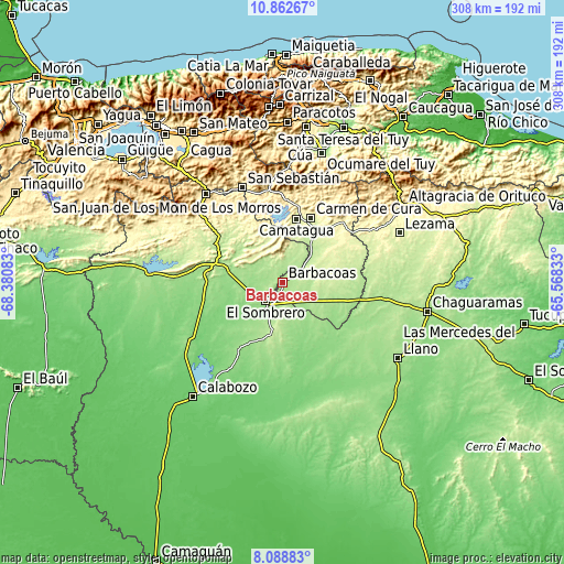 Topographic map of Barbacoas