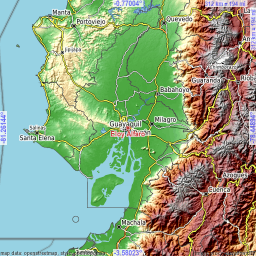 Topographic map of Eloy Alfaro