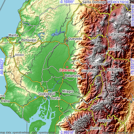 Topographic map of Catarama