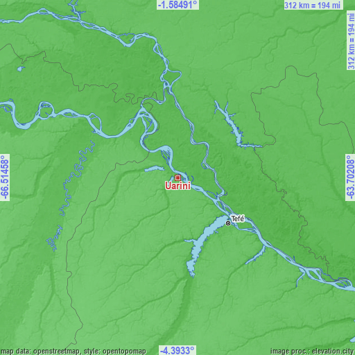 Topographic map of Uarini