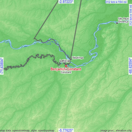 Topographic map of Benjamin Constant