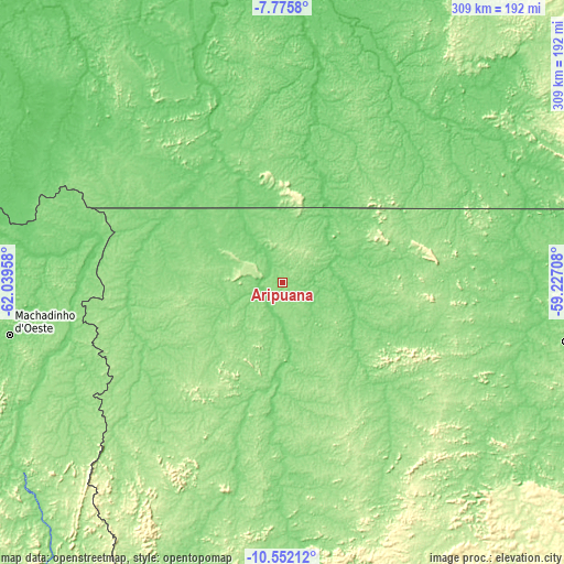 Topographic map of Aripuanã