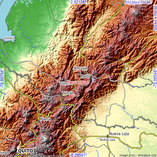 Topographic map of Yacuanquer