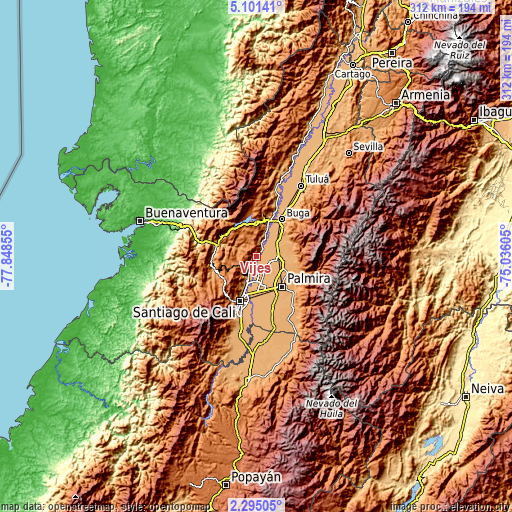 Topographic map of Vijes