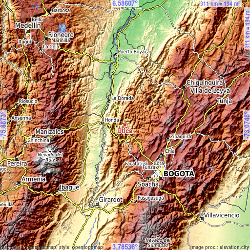 Topographic map of Útica