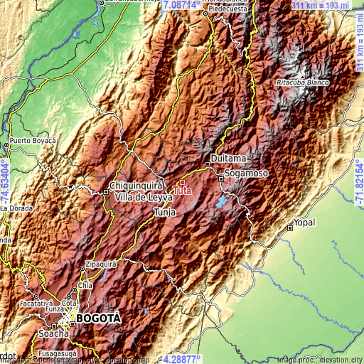 Topographic map of Tuta