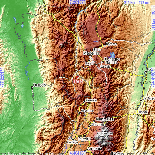 Topographic map of Tarso