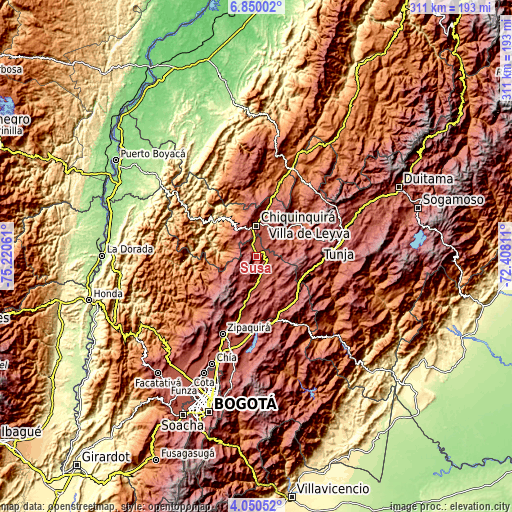 Topographic map of Susa