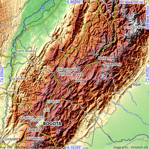 Topographic map of Sora