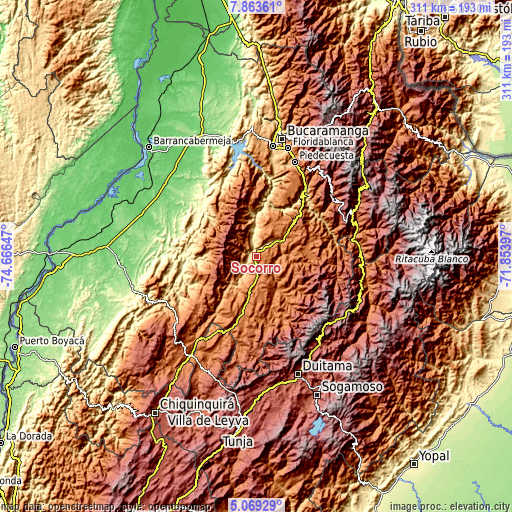 Topographic map of Socorro