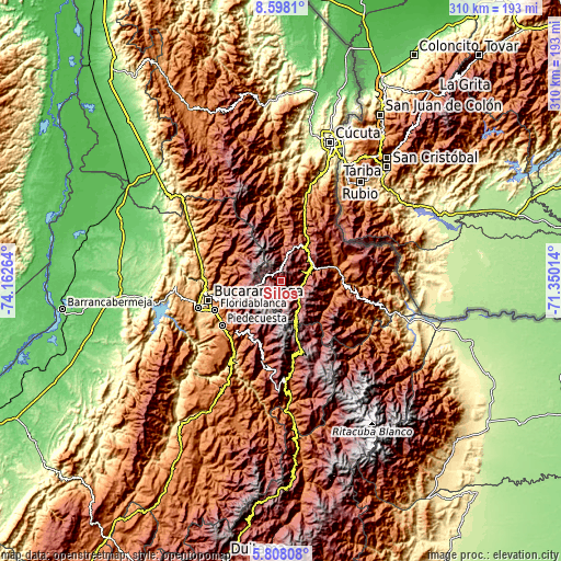 Topographic map of Silos