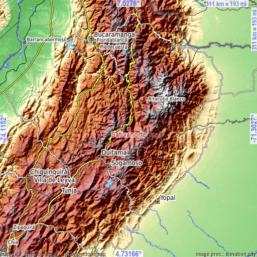 Topographic map of Sativanorte