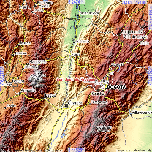 Topographic map of San Juan de Rioseco