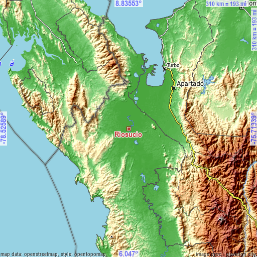 Topographic map of Riosucio