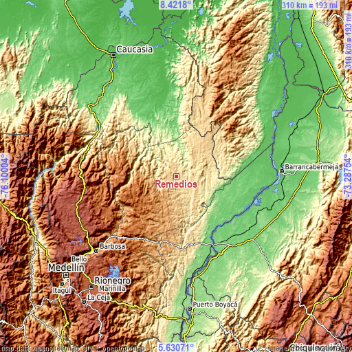 Topographic map of Remedios