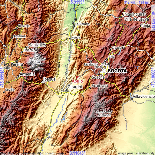 Topographic map of Apulo
