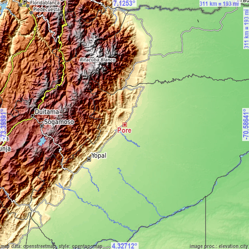 Topographic map of Pore