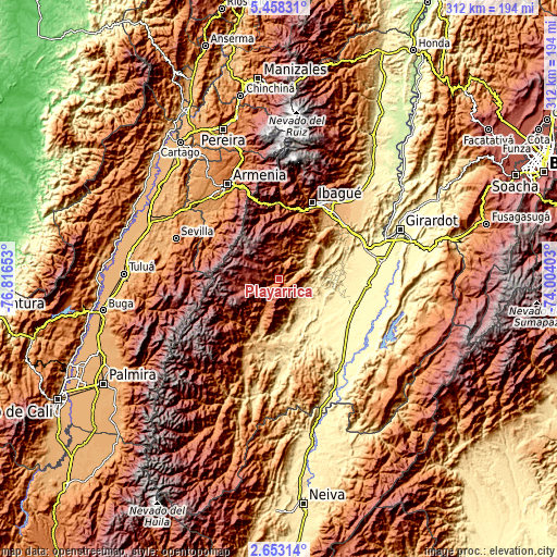 Topographic map of Playarrica