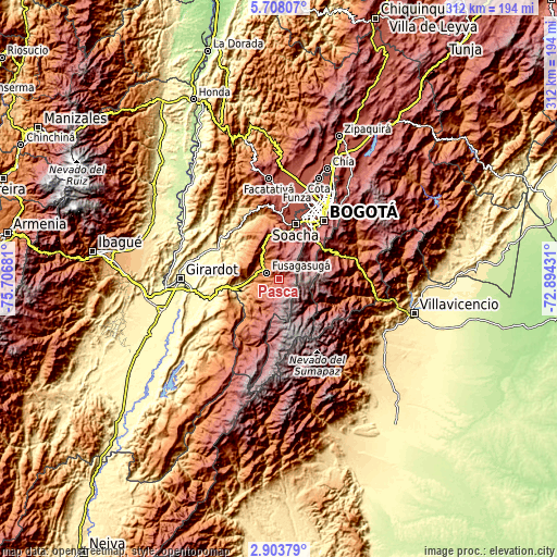 Topographic map of Pasca