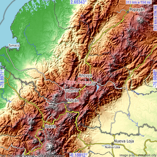Topographic map of Olaya Herrera
