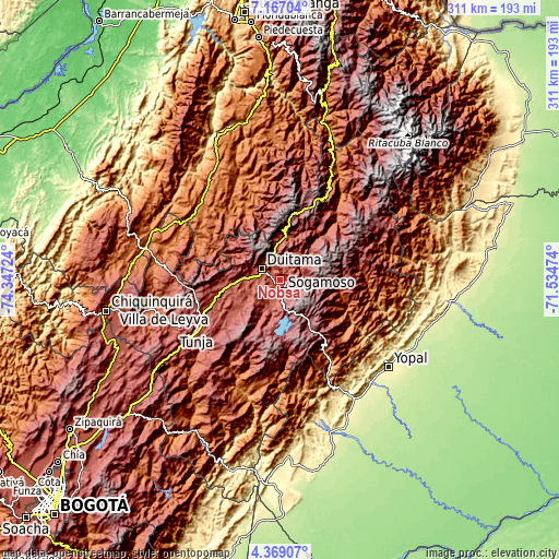 Topographic map of Nobsa