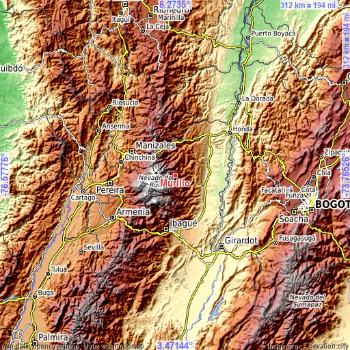Topographic map of Murillo