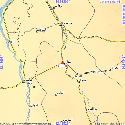 Topographic map of Sinnar