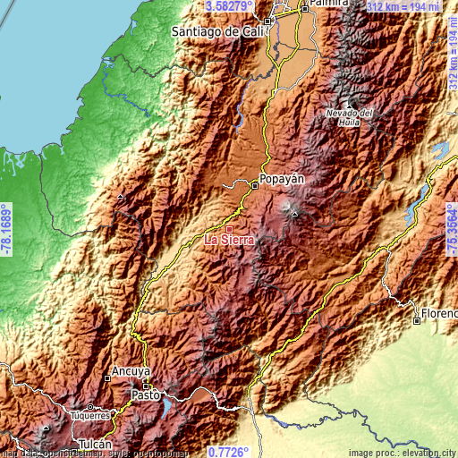 Topographic map of La Sierra