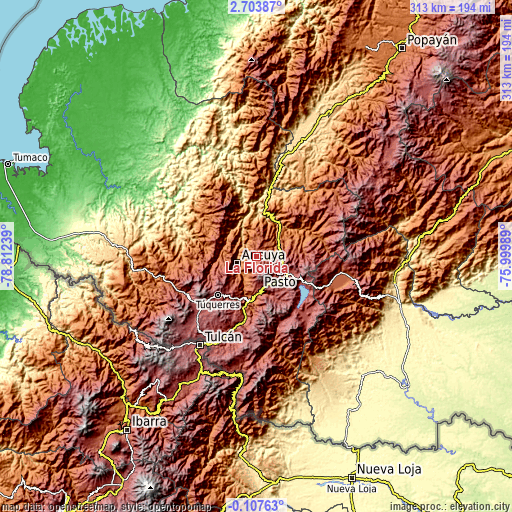 Topographic map of La Florida