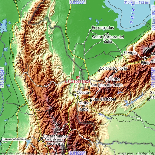 Topographic map of La Esperanza