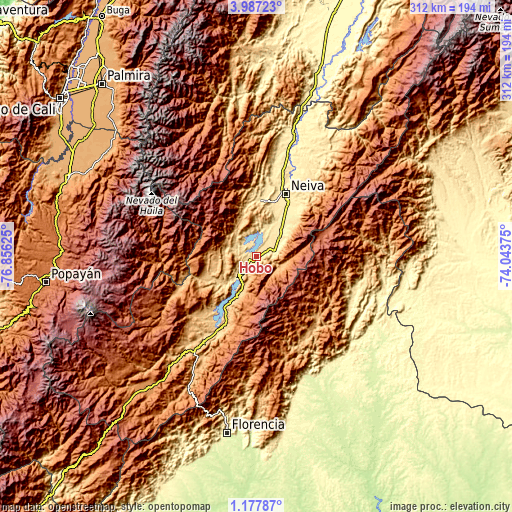 Topographic map of Hobo